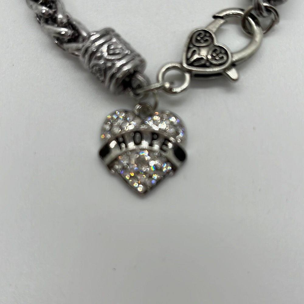 Hope heart cubic zirconia bracelet